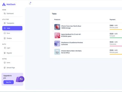 MatDash Free NextJS Tailwind Admin Dashboard Template