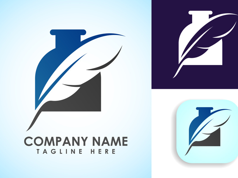 Feather logo design vector template. Feather logo for a writer or publishers.