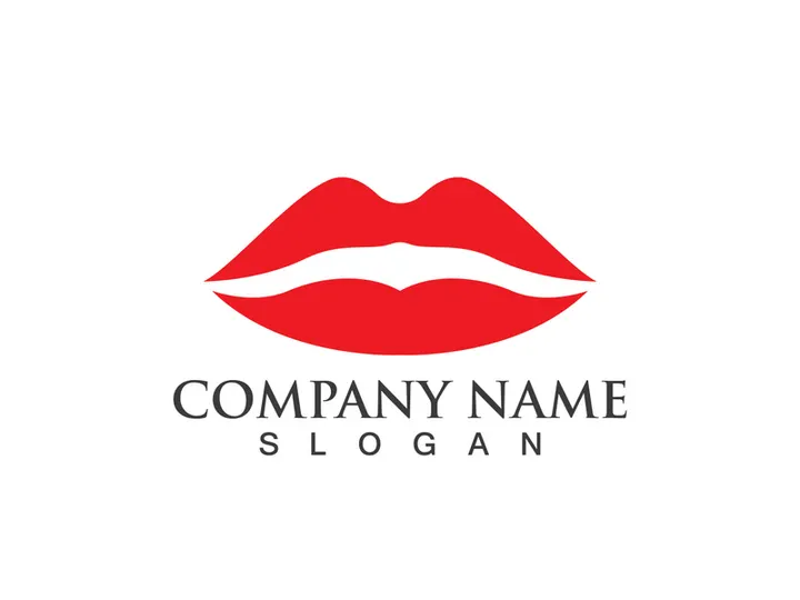 Lips woman logo and symbol vector