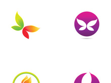 Beautiful and colorful butterfly creative logo design.