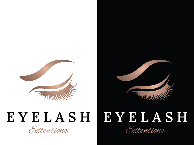 Luxurious and colorful eyelash extension logo.