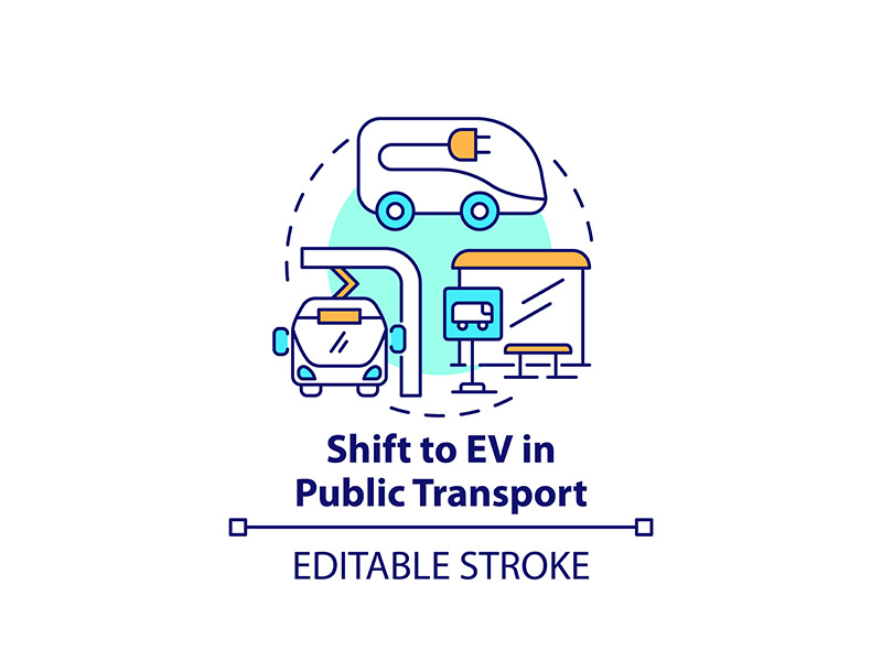 Public transportation electric vehicles concept icon.