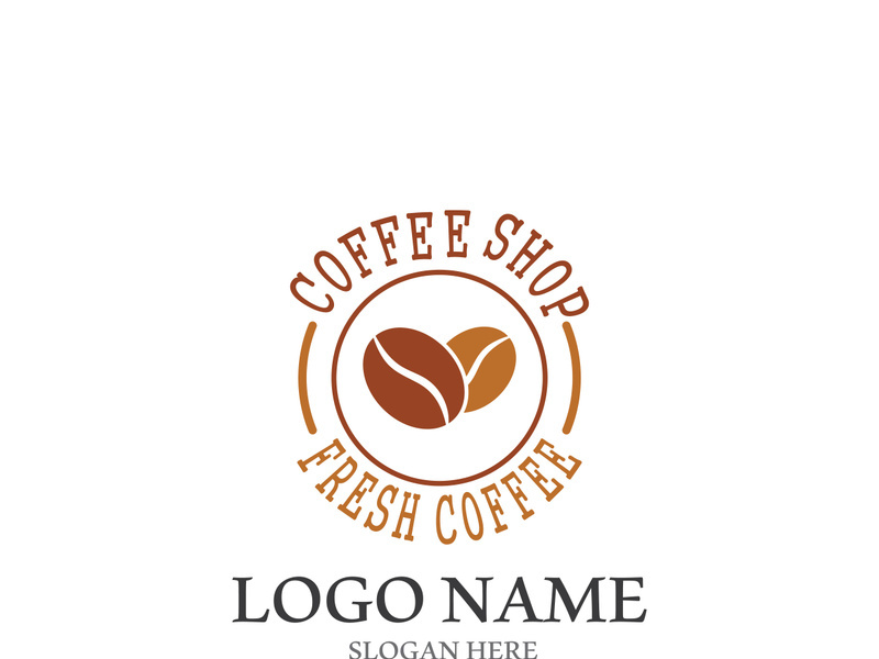 Coffee bean icon vector illustration template