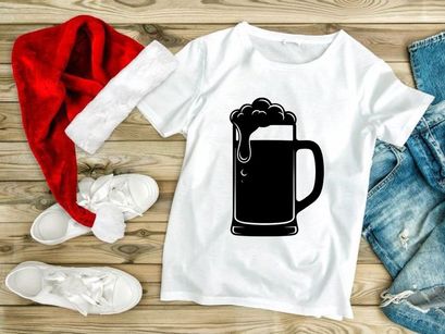 Monkey beer mug black silhouette isolated minimal design vector