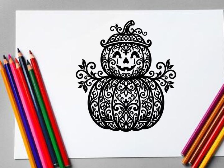 Labu Hias dengan Desain Filigree Hitam Rumit