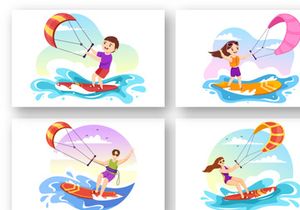 12 Kitesurfing Illustration