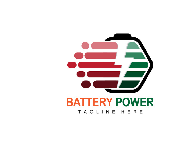 Battery Logo Design, Technology Charging Illustration, Company Brand Vector