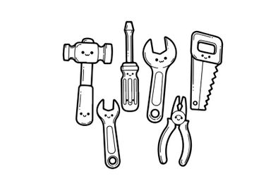 Hand tools set flat design vector illustration scalable preview picture