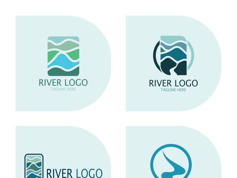 River Logo vector icon illustration design template