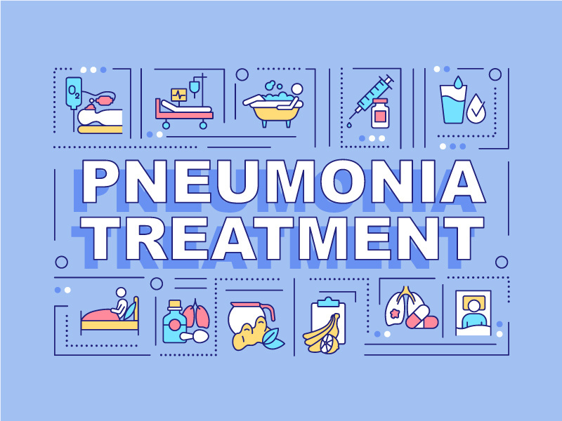 Pneumonia treatment word concepts banner