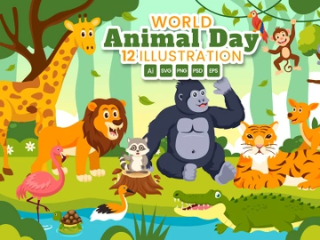 12 World Animal Day Illustration preview picture