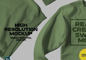 Realistic Crewneck Sweater Mockup