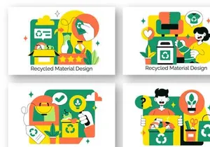10 Recycled Material Design Illustration