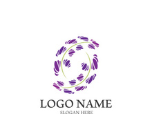 Fresh lavender flower logo vector flat design