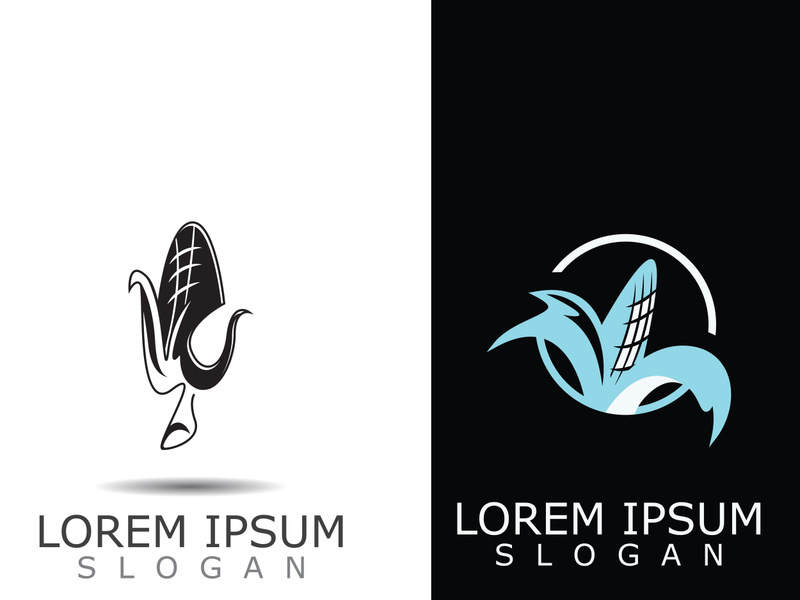 Corn simple logo design agriculture farming vector template