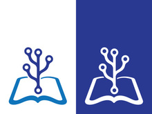 Digital book logo technology vector icon design