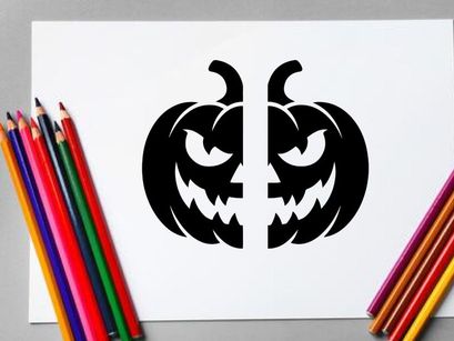 Halloween Jack-o'-lantern with Menacing Face for Fall Decor