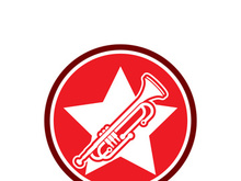 Musical instrument simple icon trumpet for jazz music logo design