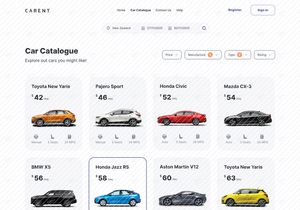 Carent - Dasbor Sewa Mobil Aplikasi SaaS