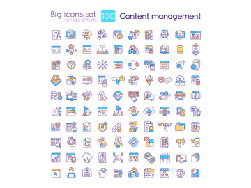 Content management RGB color icons set preview picture