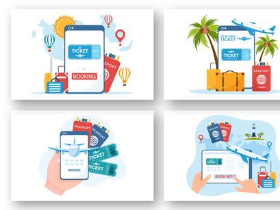 11 Online Travel Ticket Store Illustration