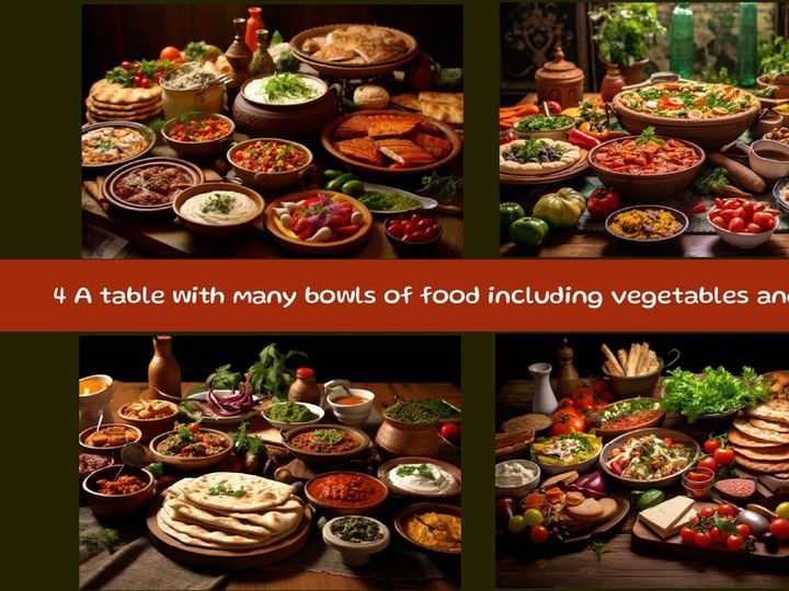 A table with many bowls of food including vegetables and cheese