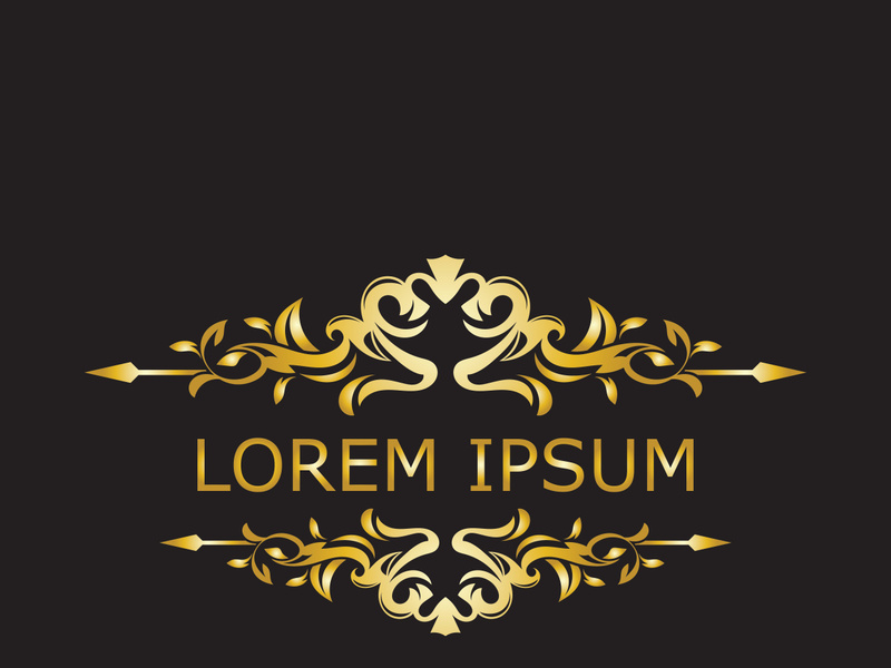 Gold luxury floral vintage monogram decorative logo template