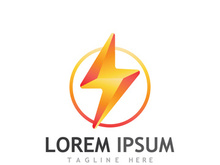 Colorful electric lightning logo design.