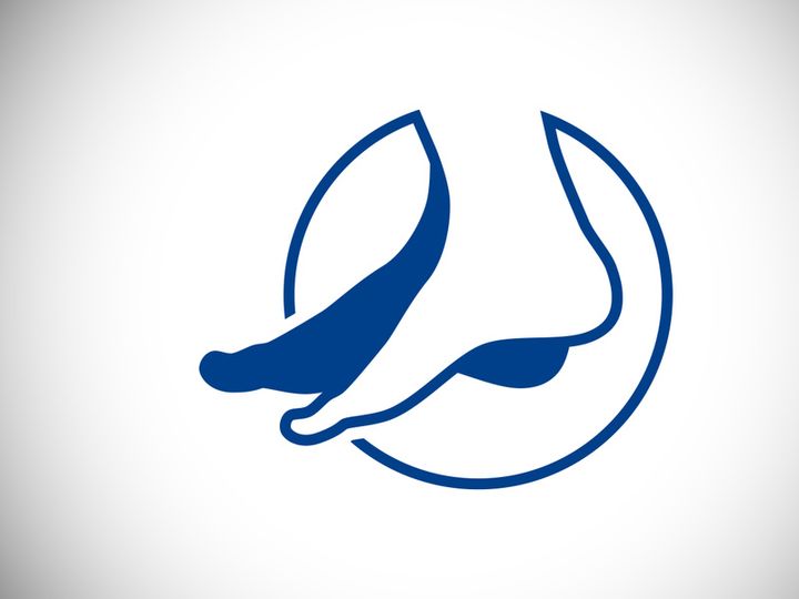 Abstract Foot care logo designs vector, Iconic Foot logo sign symbol