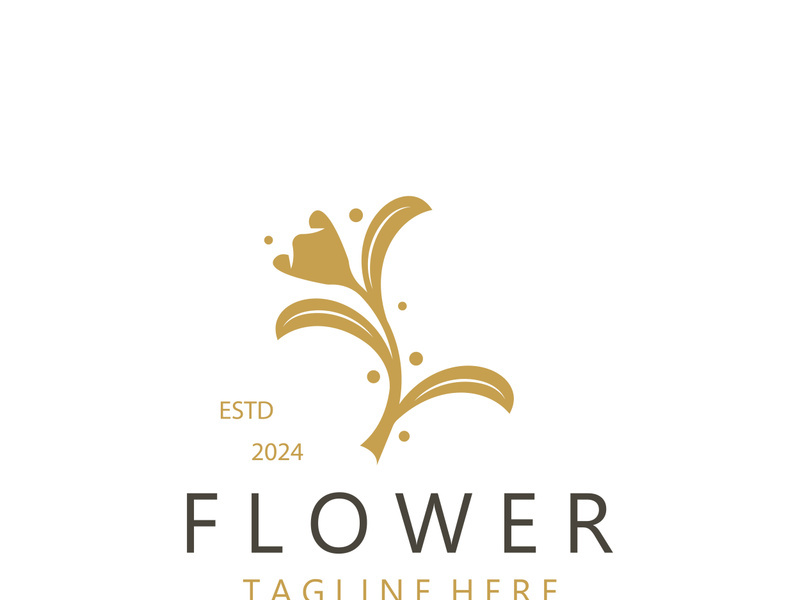 Flower logo design Floral emblem. Cosmetics, Spa, Beauty salon identity, Boutique and wedding invitations