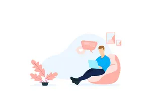 Connect with friends via social network flat design