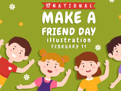 17 National Make a Friend Day Illustration
