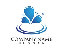 Blue water drop vector logo icon illustration images