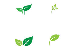Natural green leaf logo