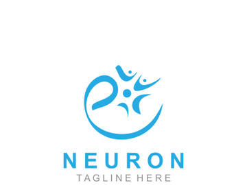 Neuron logo or nerve cell healthy abstract molecule illustration preview picture