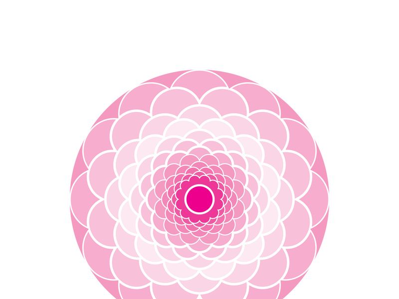 Traditional Asian colorful floral pattern Stained glass mosaic logo tile design inspiration