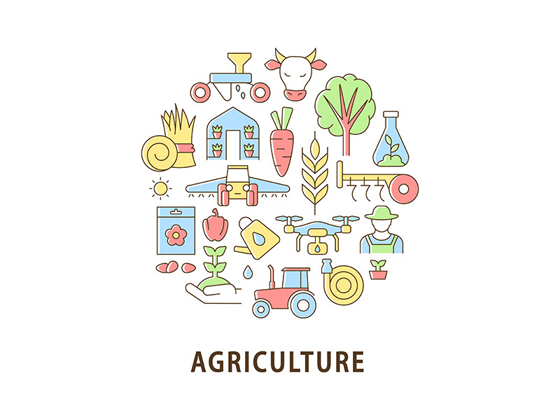 Agriculture abstract color concept layout with headline