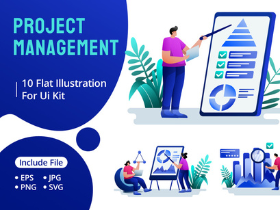 Project Report Flat Illustration