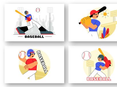 9 Baseball Player Sport Illustration