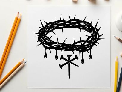 Silhouette of a crown of thorns with cross