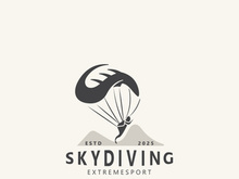 Skydiving logo sport high adventure Inspiration Silhouette Paragliding Template