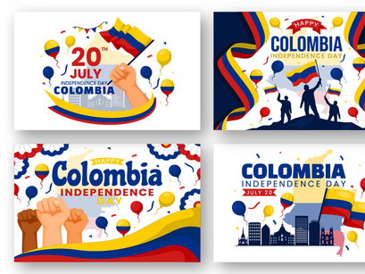 12 Colombia Independence Day Illustration