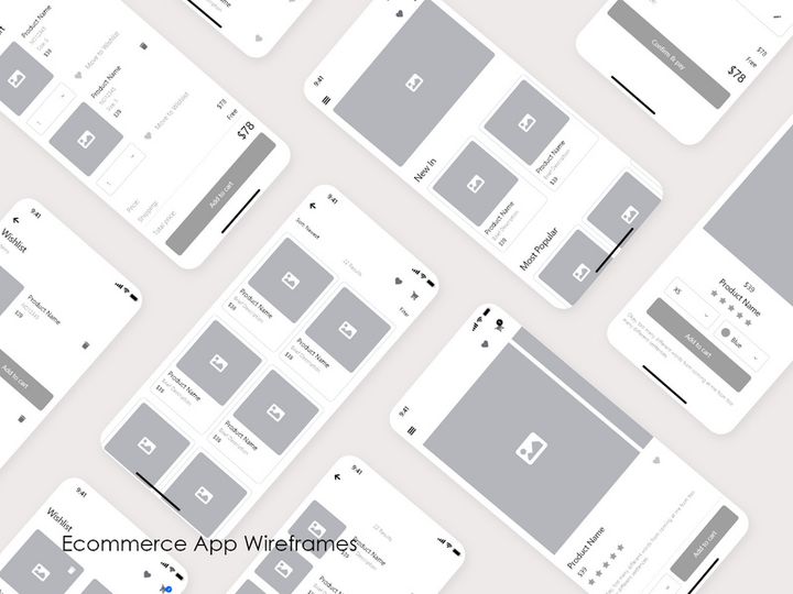 Ecommerce App Wireframes