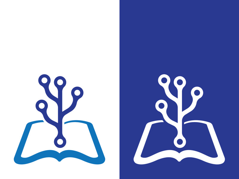 Digital book logo technology vector icon design