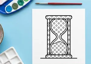 Hourglass with sand running out on white background. Time management symbol for deadline urgency and productivity concept.