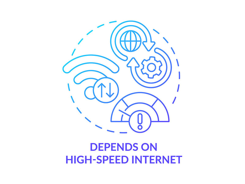 Depends on high-speed internet blue gradient concept icon