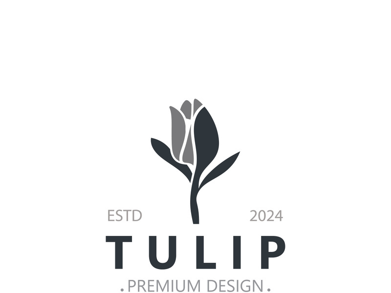 Tulip Flower bud logo with leaves design, suitable for fashion, beauty spa and boutique emblem business