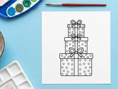 Stacked Christmas gift boxes with ribbons and bows for holiday celebration and festive decor