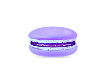 Macaroon, blueberry jam cookie realistic vector illustration preview picture
