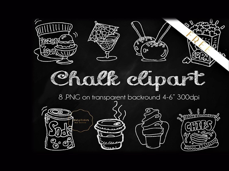 8 Free Chalky Food Cliparts